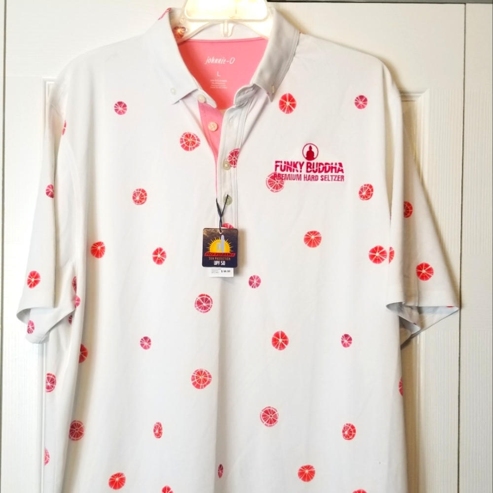 Johnnie-o Custom Print Funky Buddha Polo Shirt NWT